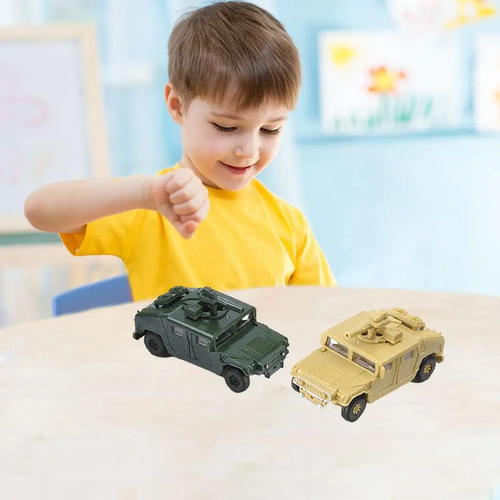 Juego de 2 vehículos militares modelo de arquitectura de ensamblaje 1:72 para regalo