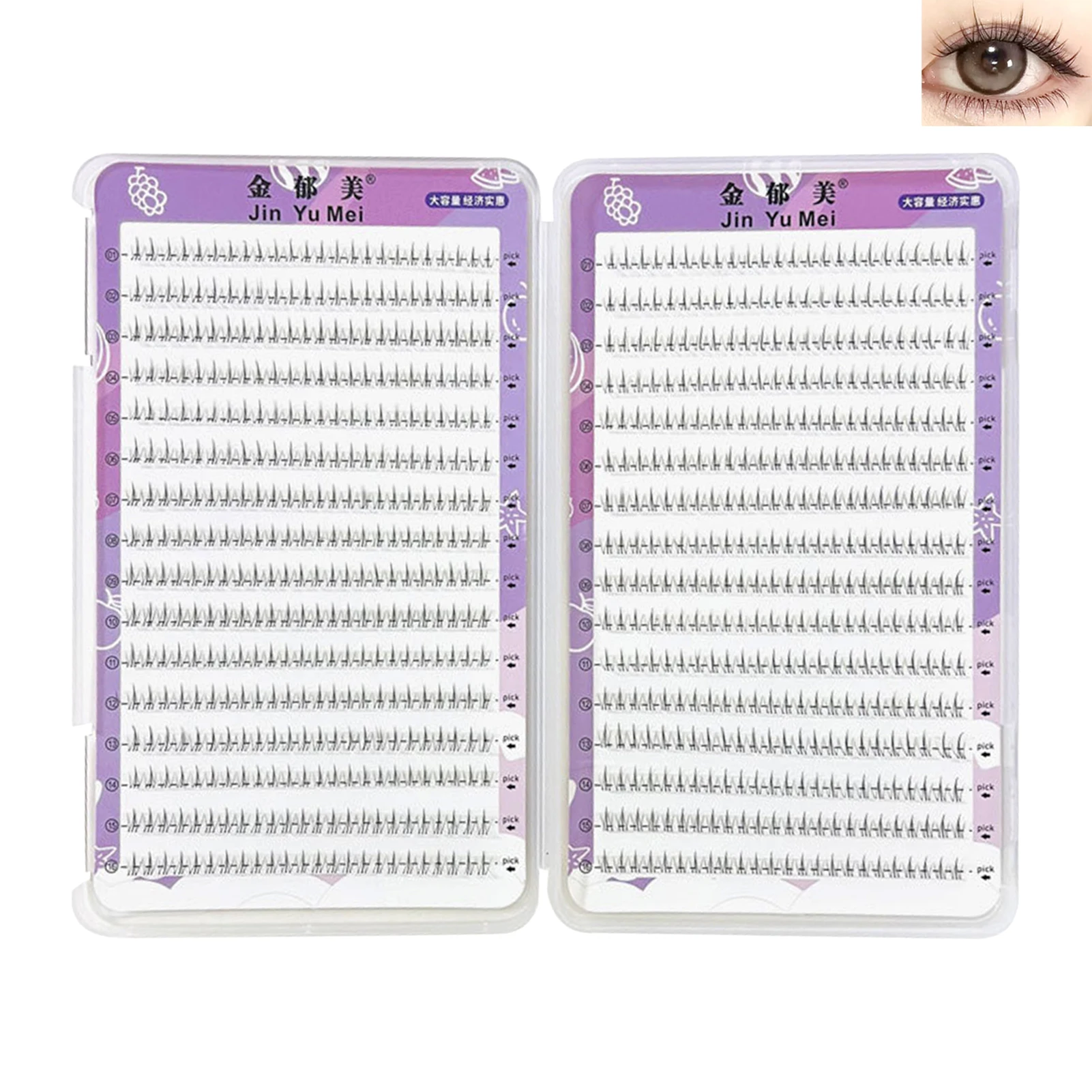 32 Reihen große Kapazität Manga untere gefälschte Wimpern Cluster 5–6 mm gemischte künstliche Nerz-Wimpernverlängerung Volumeneffekt falsche Wimpern – Detail 2