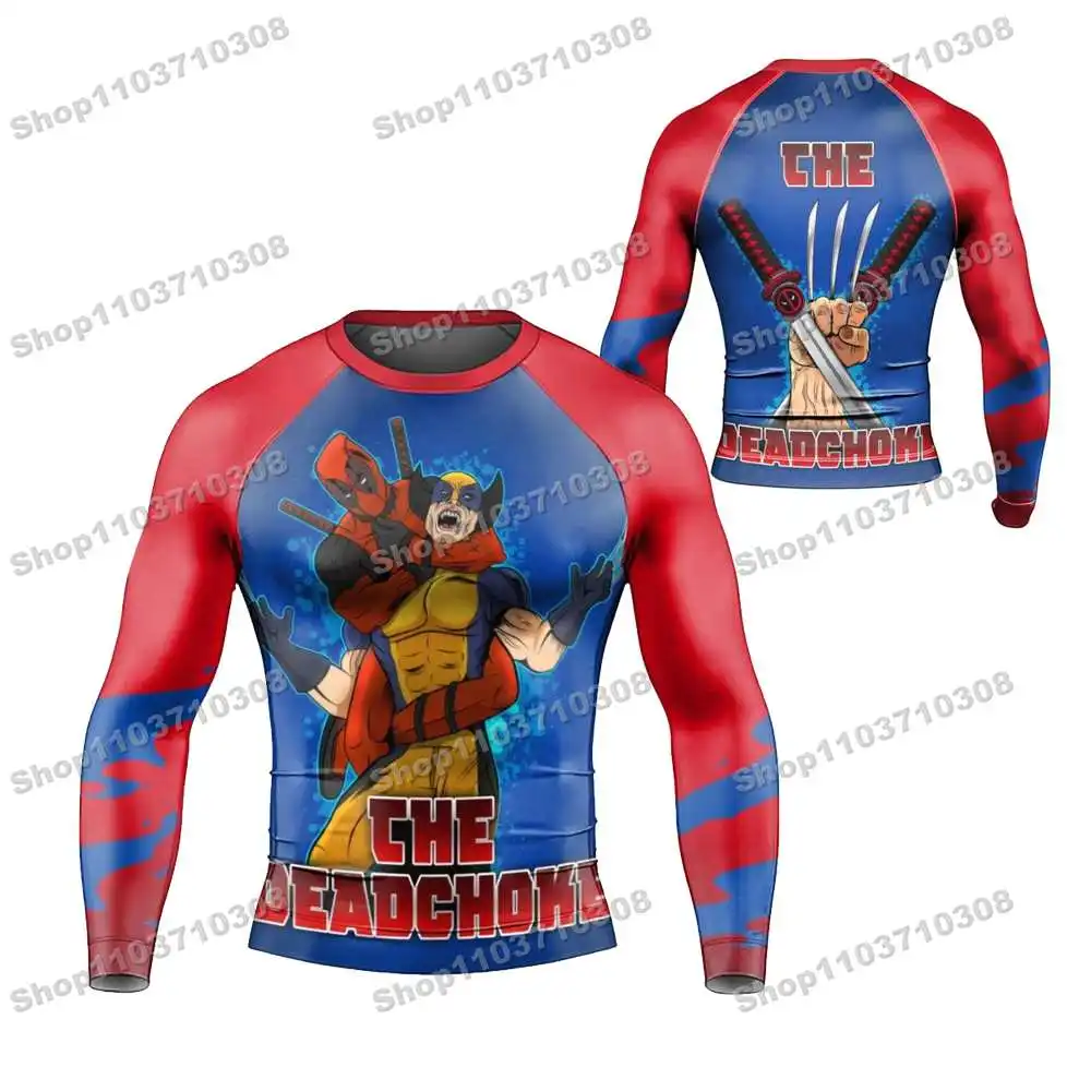 m26th Various mythical heroes Long Sleeve Jersey Beach Shirts Swimwear Diving Gym Shorts MMA BJJ Men Jiu Jitsu Fitness Sets