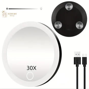 6"led mirror makeup vanity magnifying 5x 10x 20x 30x makeup led daylight mirror three…