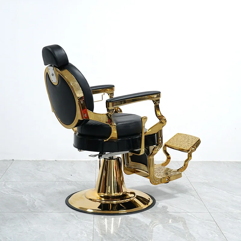 Barber Chair for Men Heavy  Black and Gold Hot Sale Professional Spa Beauty Salon Equipment Wholesale Factory