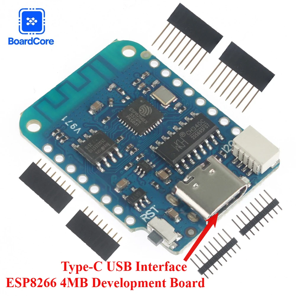 1/2PCS WEMOS D1 Mini V4.0.0 TYPE-C USB WIFI IoT Development Board Module Based ESP8266 4MB MicroPython Nodemcu for Arduino