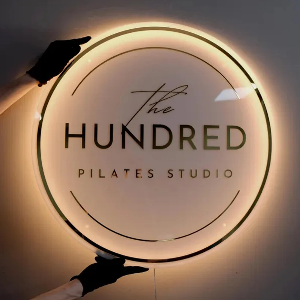 

Custom Acrylic Business Logo Sign RGB Backlit Metal LED Neon Light for Beauty Salon Nail Hair Studio Business Signage