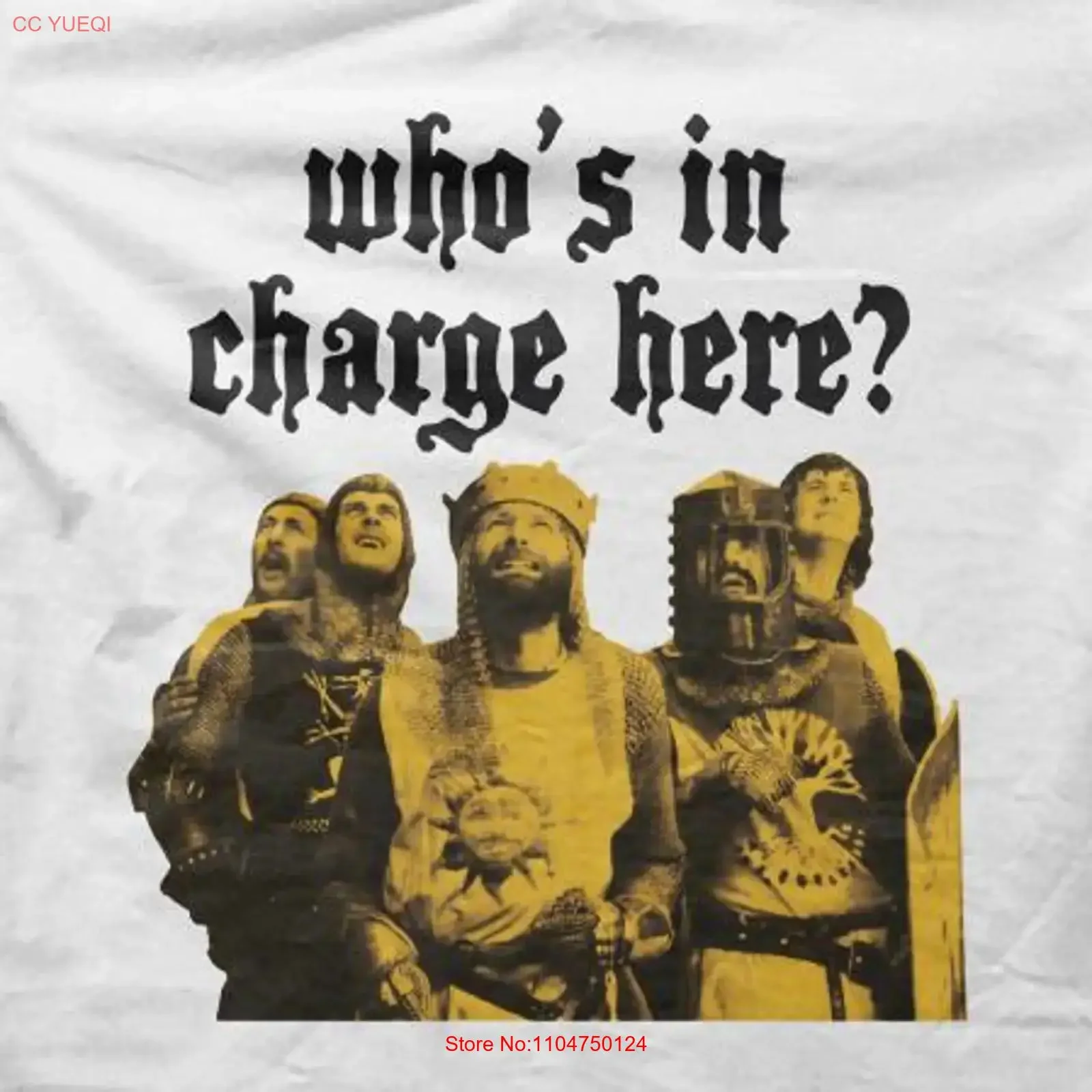 Monty Python Holy Grail Knights Who's In Charge Here Movie Reference T Shirt M5776 vintage Washed Soft Casual Breathable