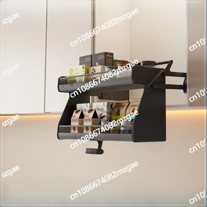 

Kitchen Hanging Cabinet Lift Basket Cabinet Pull-down Seasoning Basket Top Cabinet Shelf