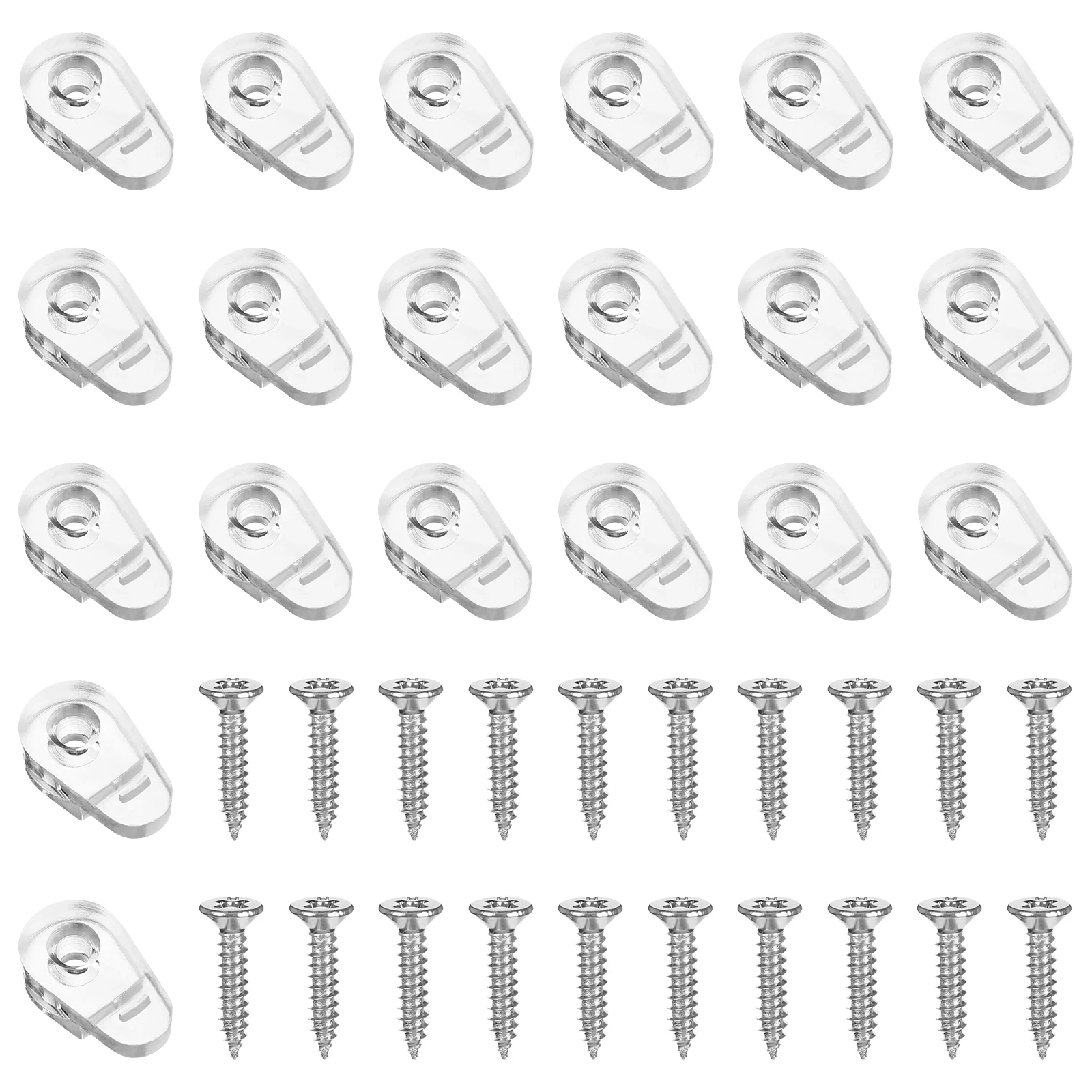 20Pcs Mirror Holder Clips Clear Plastic Mirror Mounting Fixing Clips with Screws Fixing Mirror Cabinet Door durable home decors