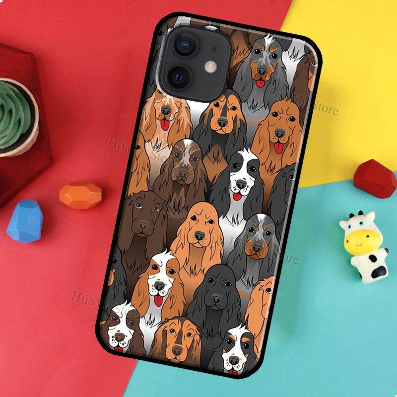 Custodia per telefono per cani Cocker Spaniel inglese per iPhone 15 13 11 14 Pro Max 12 13 mini X XR XS Max 8 7 Plus SE 2020 Cover Shell