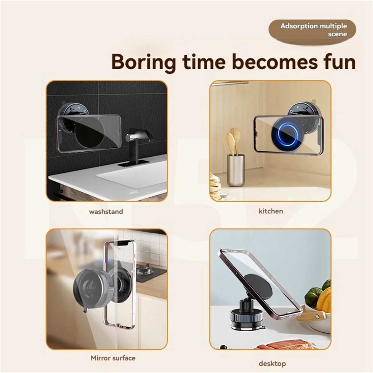 

Efficient Rotating Mobile Phone Holder Vaccum Suction Flat Bracket