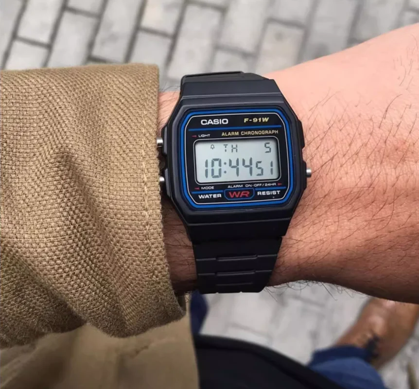 Casio F91W Series Men's Watch, Military Style LED Digital Watch, Waterproof Quartz Sports Wristwatch, Unisex Watch for Outdoor &