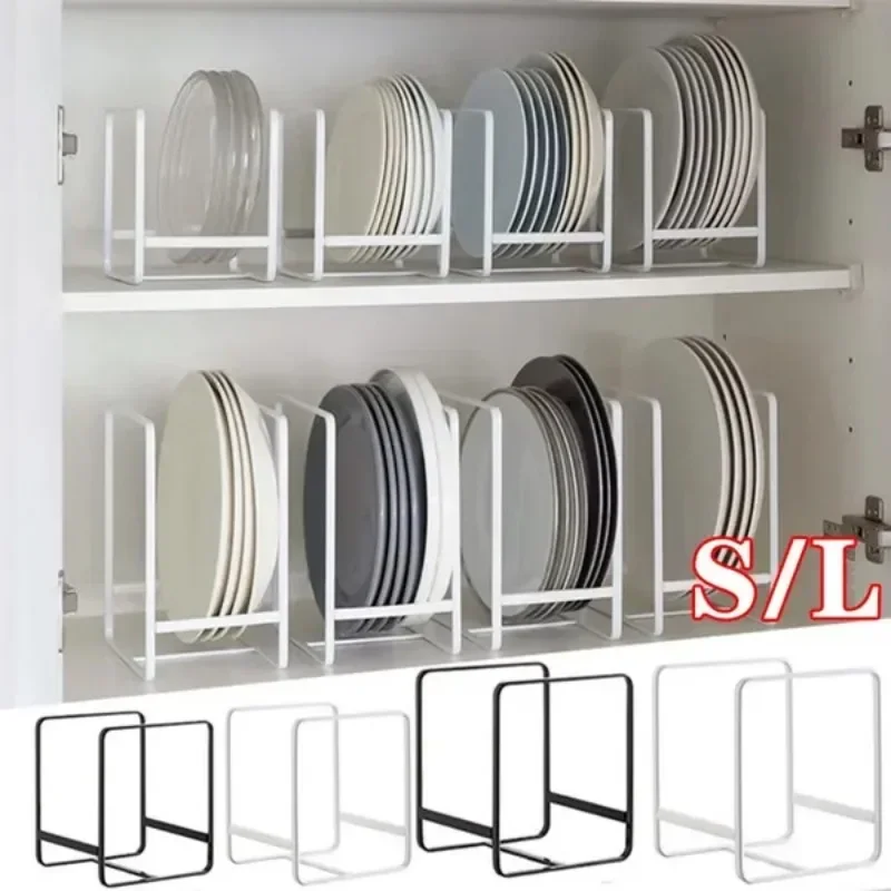 2024 S/L New Portable Pot Cover Kitchen Plate Dish Drying Rack Kitchen Dish Rack Plate Organizer Drainer Cabinet Sort Rack