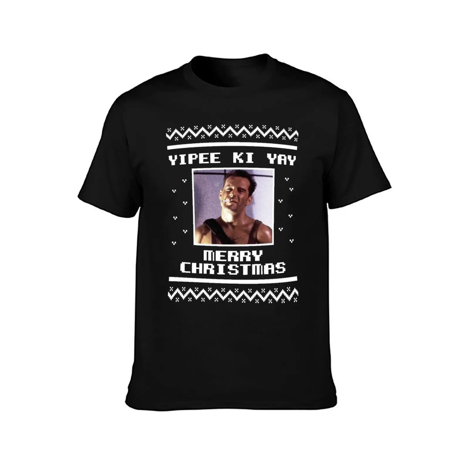 yippee ki yay merry christmas T-Shirt custom t shirt korean fashion compression shirt men