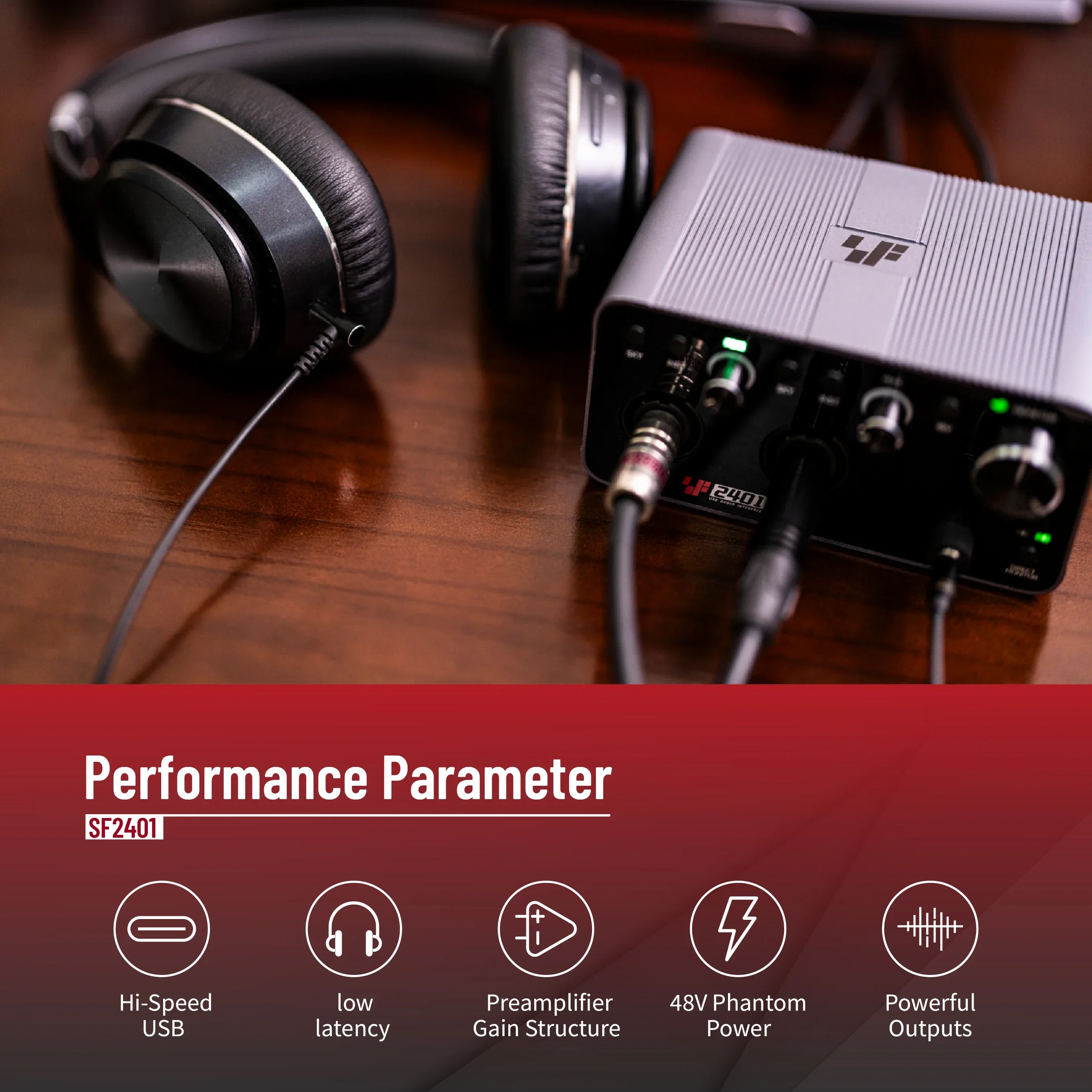 

797Audio SF2401 USB-аудиоинтерфейс, портативная звуковая карта, простое подключение, категория продукта: звуковые карты и микшеры