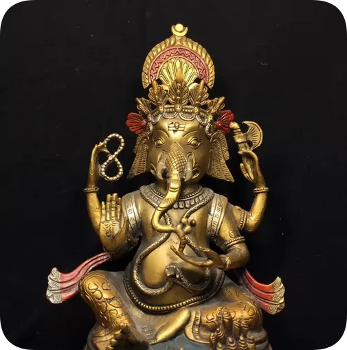 Copper Statue Tibet Buddhism Paintings Bronze Ganapati Ganesh Lord Ganesha Elephant Buddha Statue