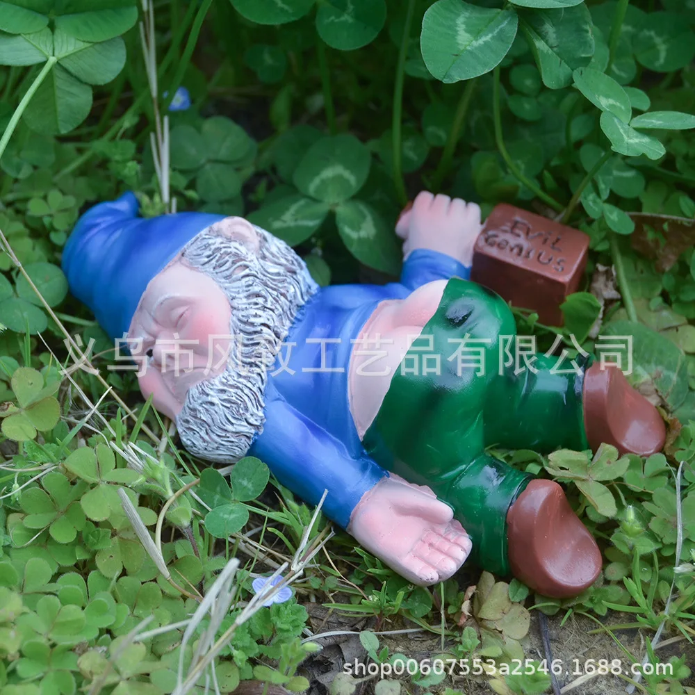 

Drunken Dwarf Garden Statue - Handcrafted Resin Fairy Tale Decor, Unique Gnome Ornament for Outdoor