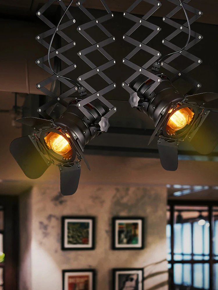 Creative and personalized retro track spotlights, living room, exposed bar, ceiling lights