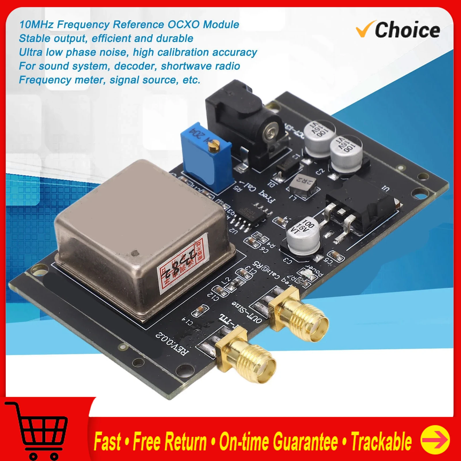 

OCXO 10MHz Frequency Standard Reference Module Crystal Oscillator Constant Temperature Board