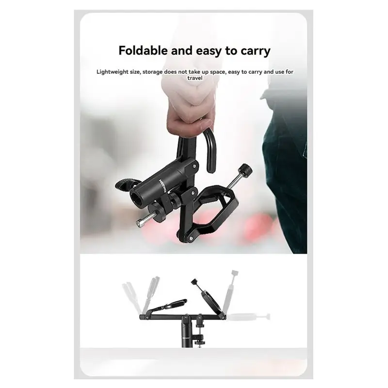 NEEWER Mic Boom Pole Support Holder For Light Stand Boom C Stand Metal Nonslip DSLR Video Microphone Mount Adapter