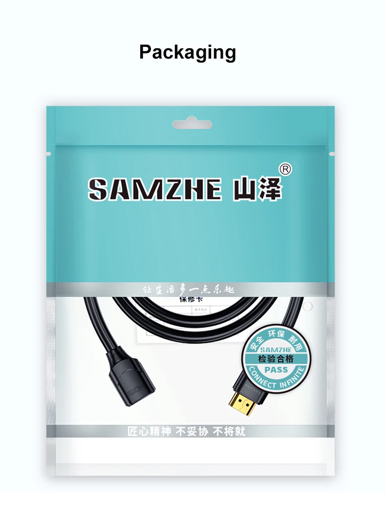 SAMZHE HDMI 2,0 Verlängerung Kabel 4K/60Hz HDMI 2,0 2,1 Männlichen zu Weiblichen Kabel für HDTV Nintend schalter PS4/3 HDMI Extender Adapter 8K – Detail 12