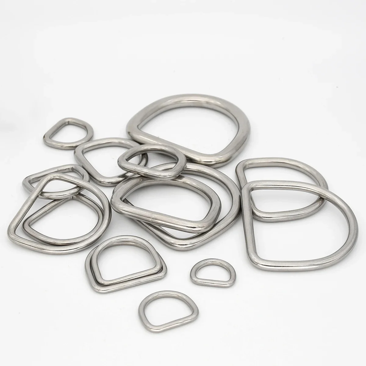 Stainless Steel Dee D Ring Buckle Clasp for Pet Dog Collar Backpack Leathercraft Purse Bag Strap Belt Webbing Garments Parts