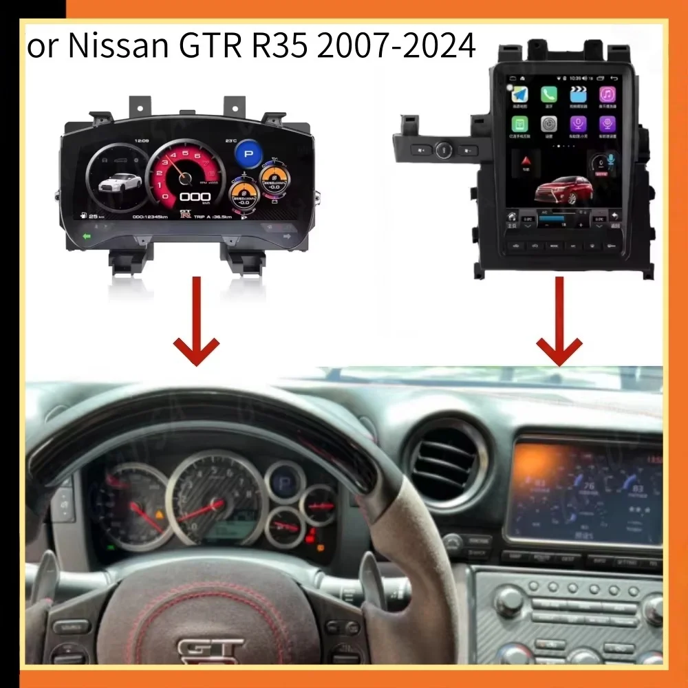

9,7-дюймовый Android13 для Nissan GT-R GTR R35 2008-2015 Автомобильный мультимедийный видеоплеер GPS-навигация АВТО Радио 4G Carplay 360 Стерео