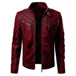 Męski ze sztucznej skóry kurtka motocykl 5Xl mężczyźni kurtki czarny Jaqueta De Couro Masculina znosić mężczyzna Slim Fit Pu kurtki skórzane człowiek