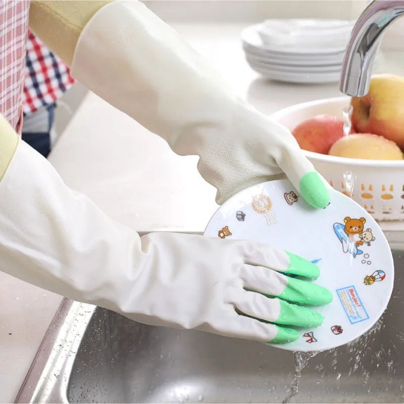 Long Sleeve Latex Kitchen Wash Dishes Dishwashing Gloves House Cleaning для мытья посуды рабочие перчатки перчатки прорезиненные