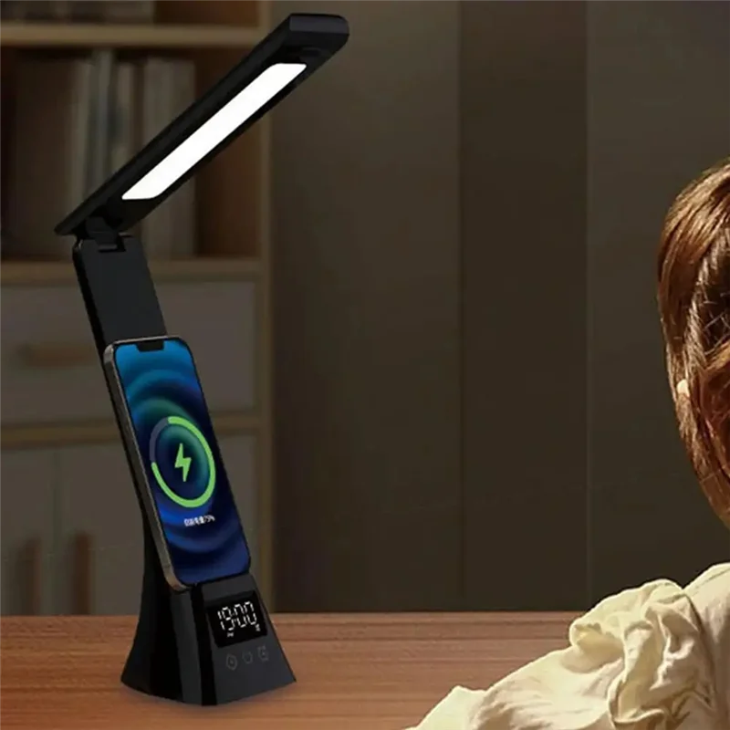 ABJY-перезаряжаемая настольная лампа, настольная лампа для ухода за глазами с ЖК-дисплеем, складной кронштейн, настольные лампы для ухода за глазами, сенсорное управление, спальня