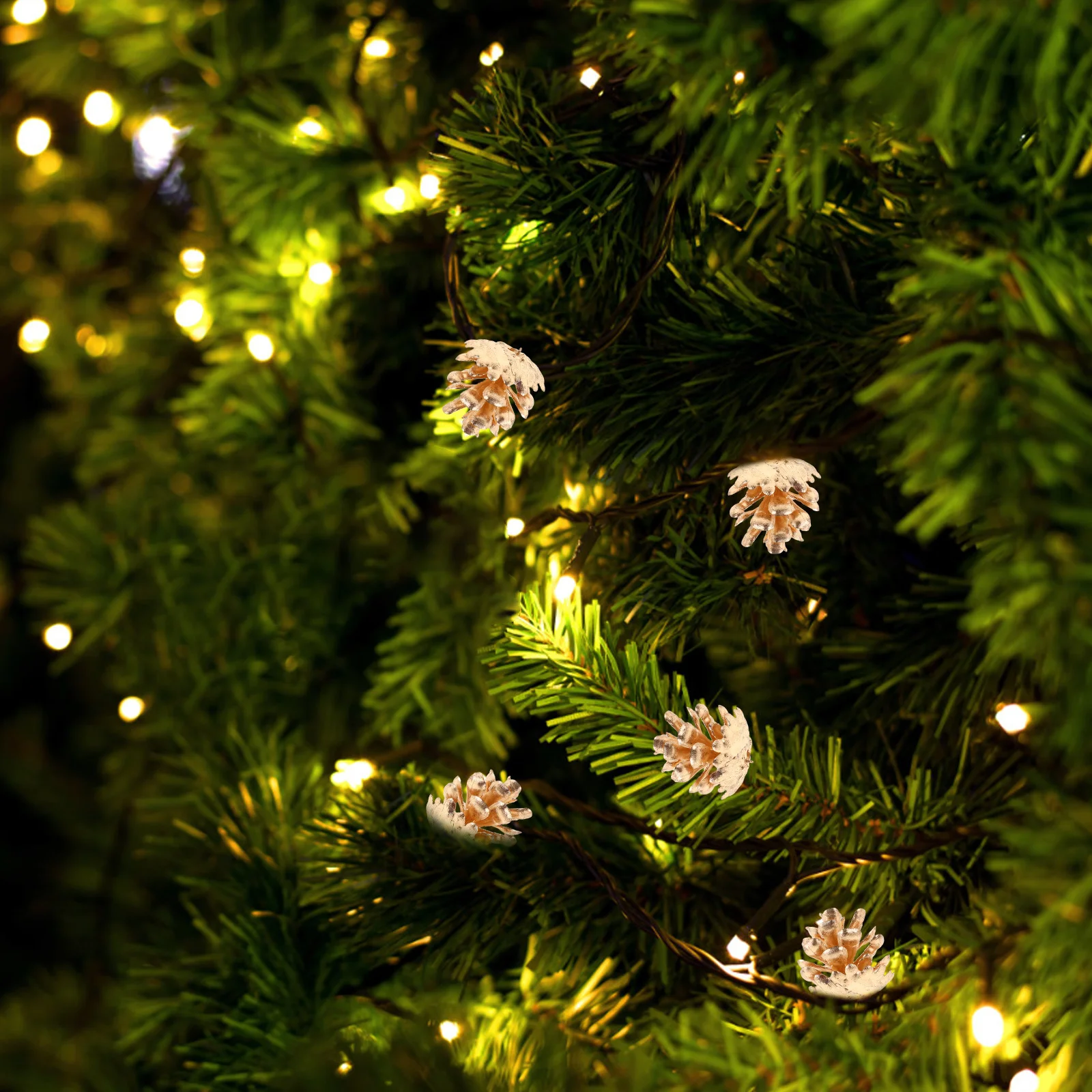 

10Pcs Golden Artificial Pine Cones Plastic Realistic Holiday Crafts Christmas Decorations Vase Fillers DIY Ornaments