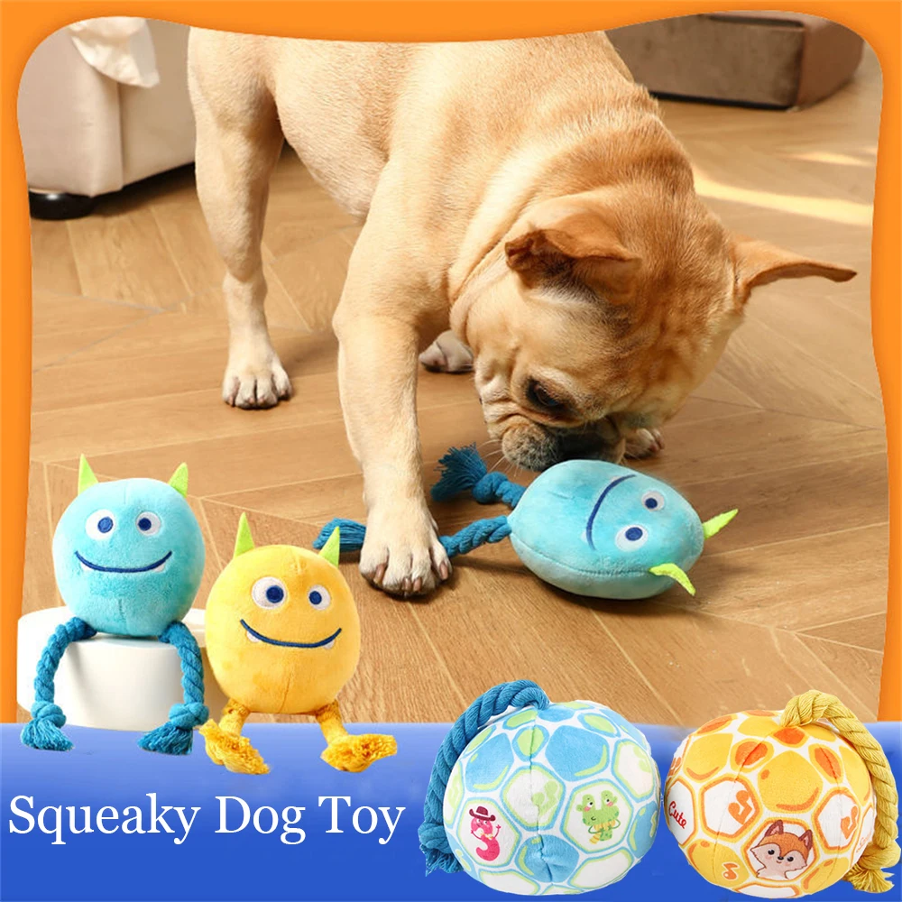 

Plush Rope Toy Bite-resistant Pet Teeth Grinding and Sound Toys Indoor and Outdoor Use Dog Interactive Training Chew Squeaky Toy