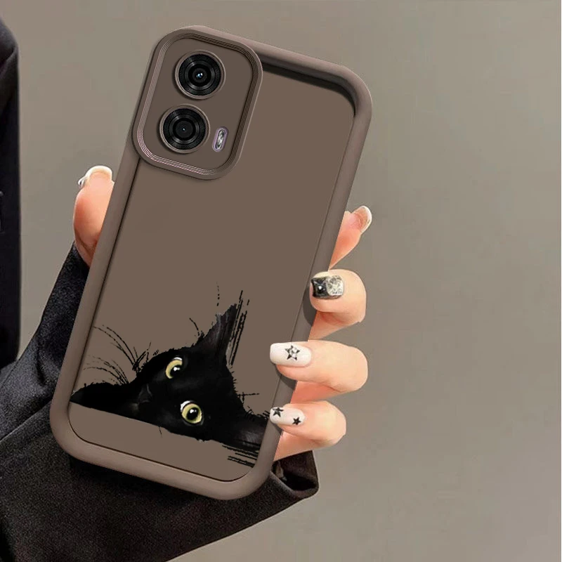 G24 Black and White Cat New Sky Eye Phone Case For Motorola Moto G24 G54 G84 G34 G53 G24Power G54Power E40 E32 G22 G30 G20 Cover