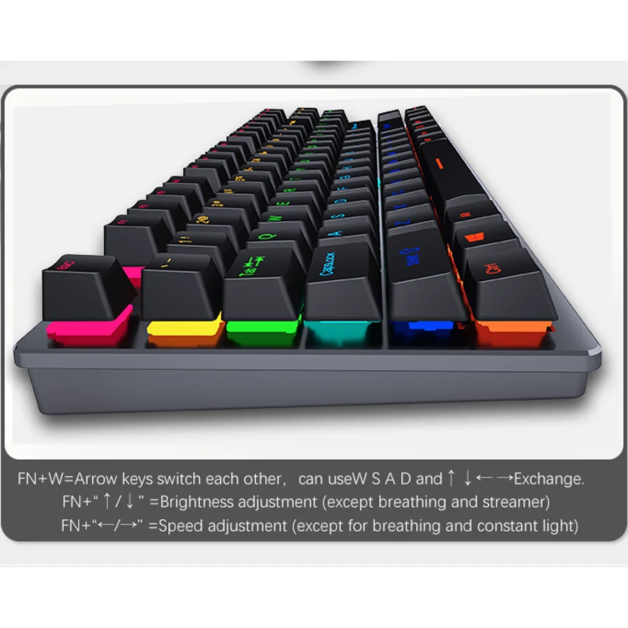 Imagem -06 - Backlit Gaming Teclado Mecânico Gamer Mechanic Kit Rgb pc Usb Wired Keypad Ergonomic Mini Computer Key Board