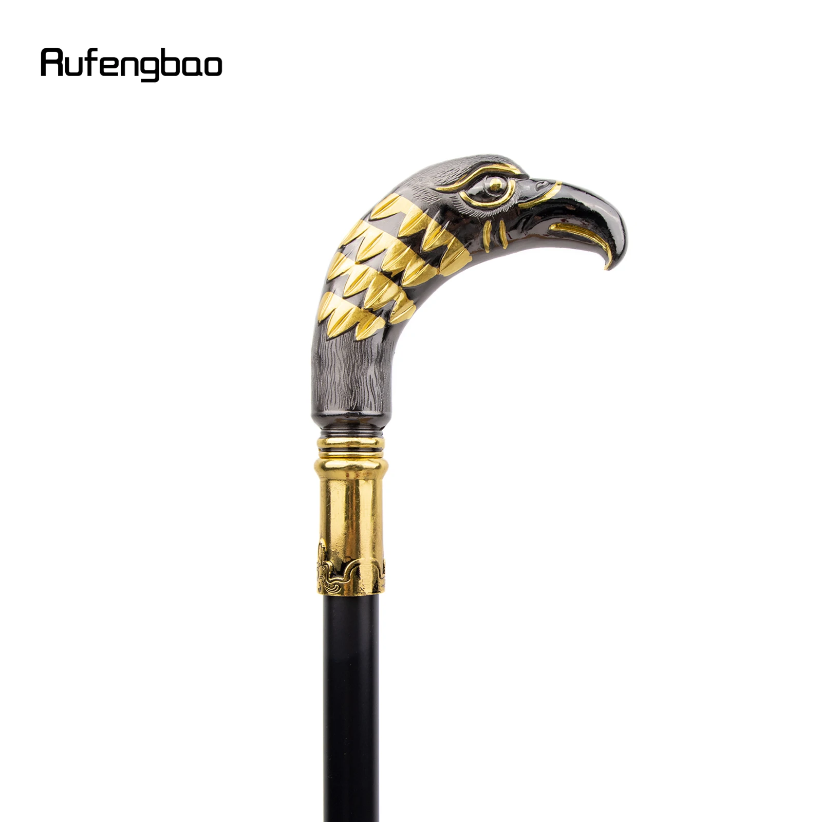 Golden Black Long Head Eagle Luxury Walking Stick  Decorative Cane For Halloween For Cosplay And Parties, For Cosplay & Party