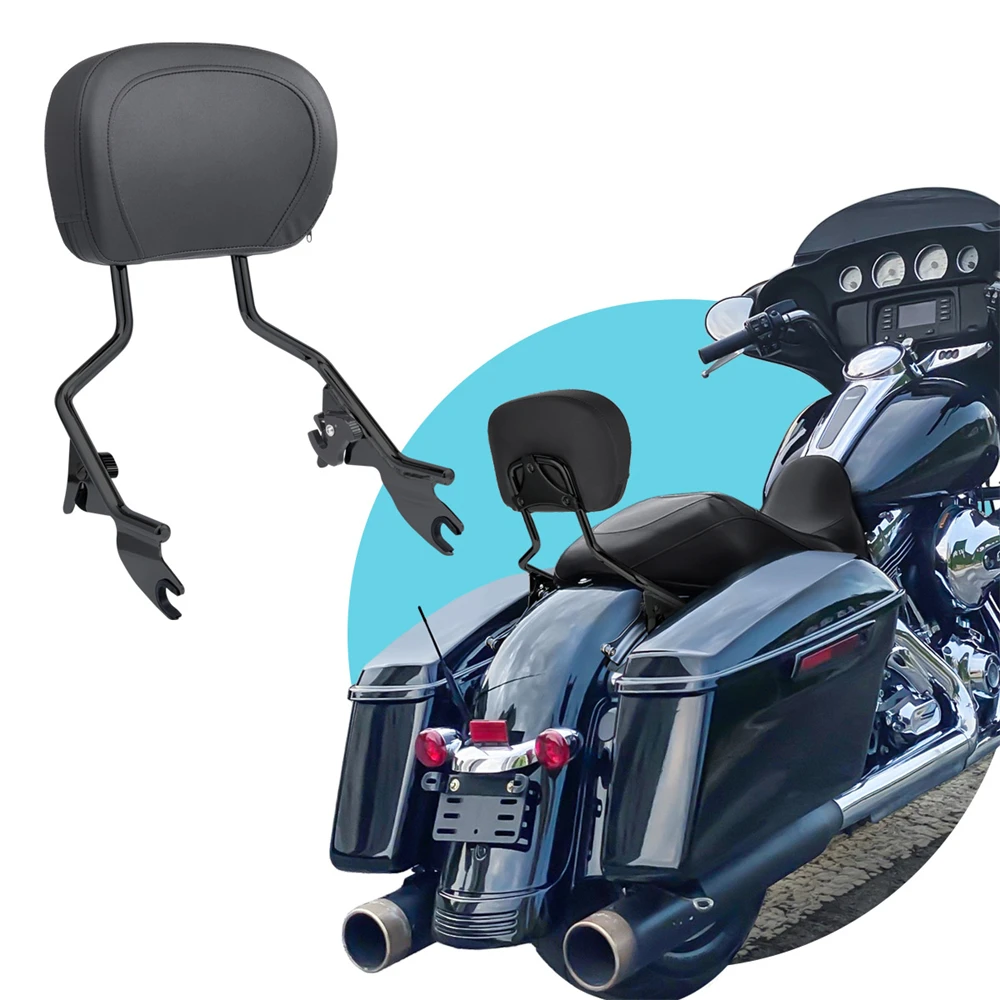 For Harley Touring Street Glide Road King Electra Glide 2009-2022 Motorcycle Rear Passenger Backrest Detachable Sissy Bar