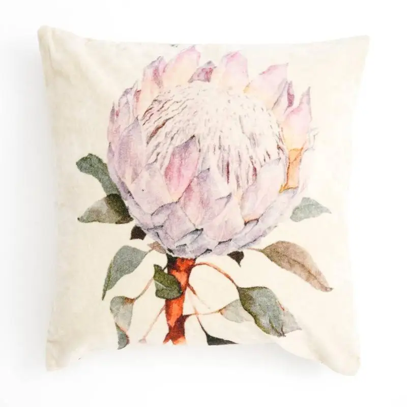 Katoenfluweel bedrukt kussen met vulling 18x18 inch - Zacht decoratief sierkussen voor woondecoratie