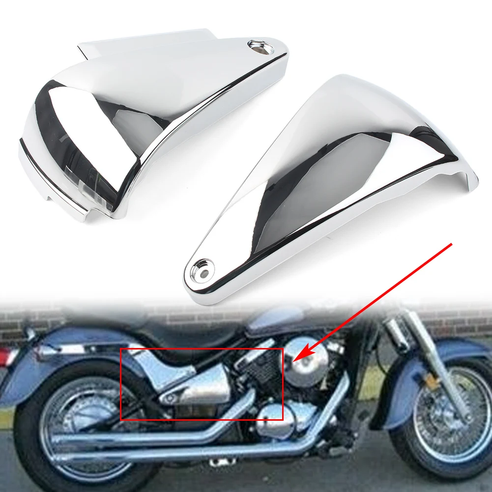 

Chrome Motorcycle Battery Side Fairing Cover Left+Right 2Pcs For Kawasaki Vulcan 400 VN400 1995-2004 For VN800 95-2006