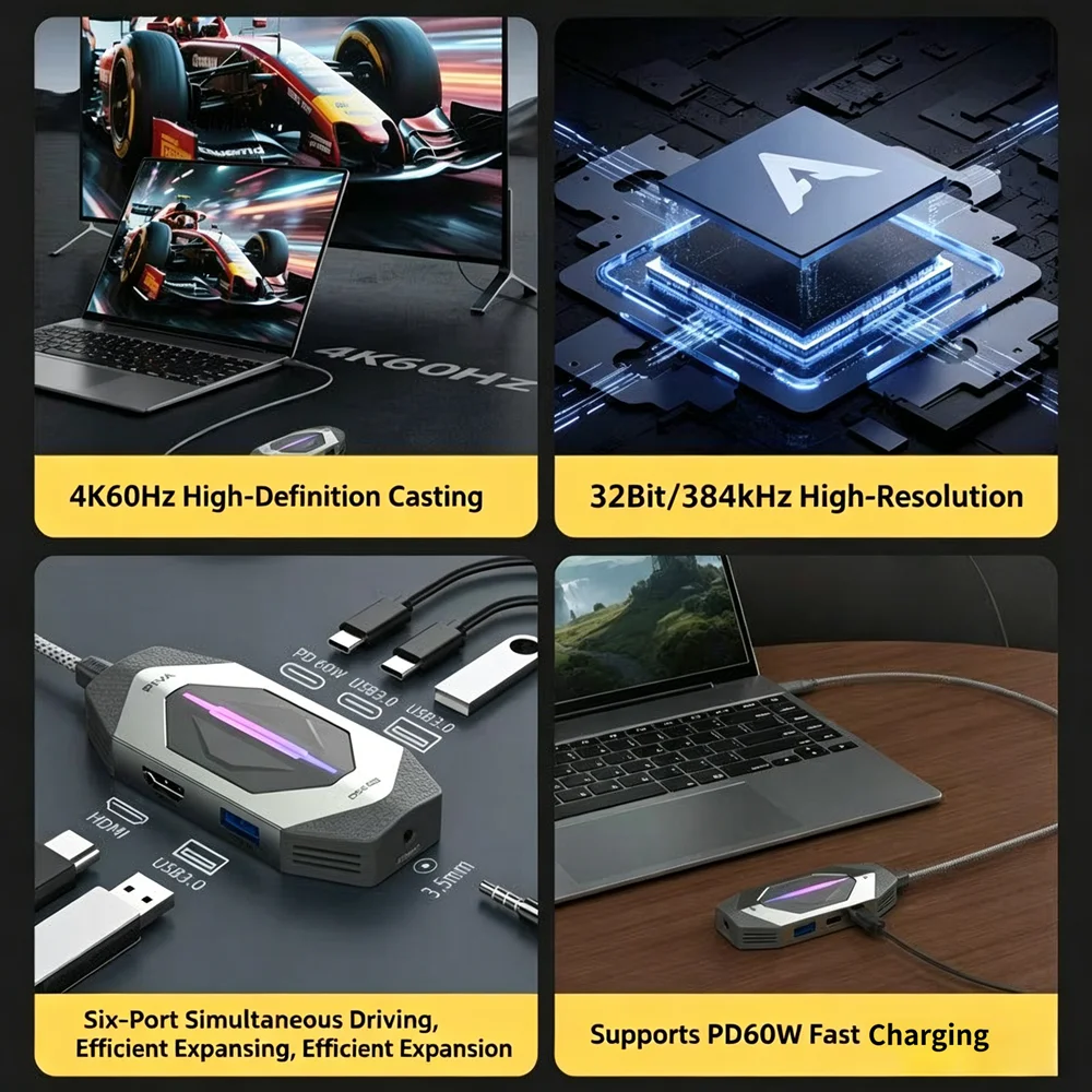 PIVA DS6 Pro 6-in-1 Gaming Doc - Usb Hub Gaming recensie en prijs