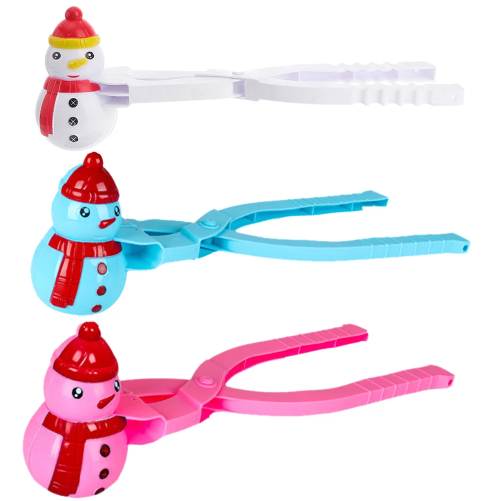 3 قطع من أدوات صنع شكل رجل الثلج الإبداعية للأطفال في الشتاء واللعب في الهواء الطلق قوالب بلاستيكية محمولة رمل الثلج