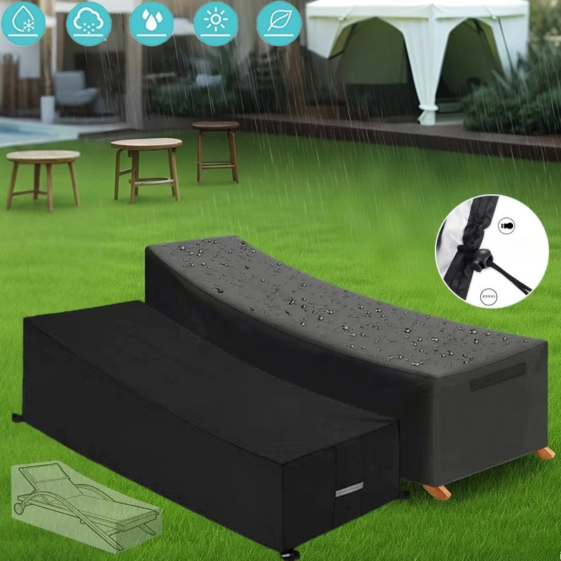 

Hot Sale Outdoor Lounge Chair Cover 210D&420D Waterproof UV Resistant Chair Protector for Garden Patio Furniture All Season Use