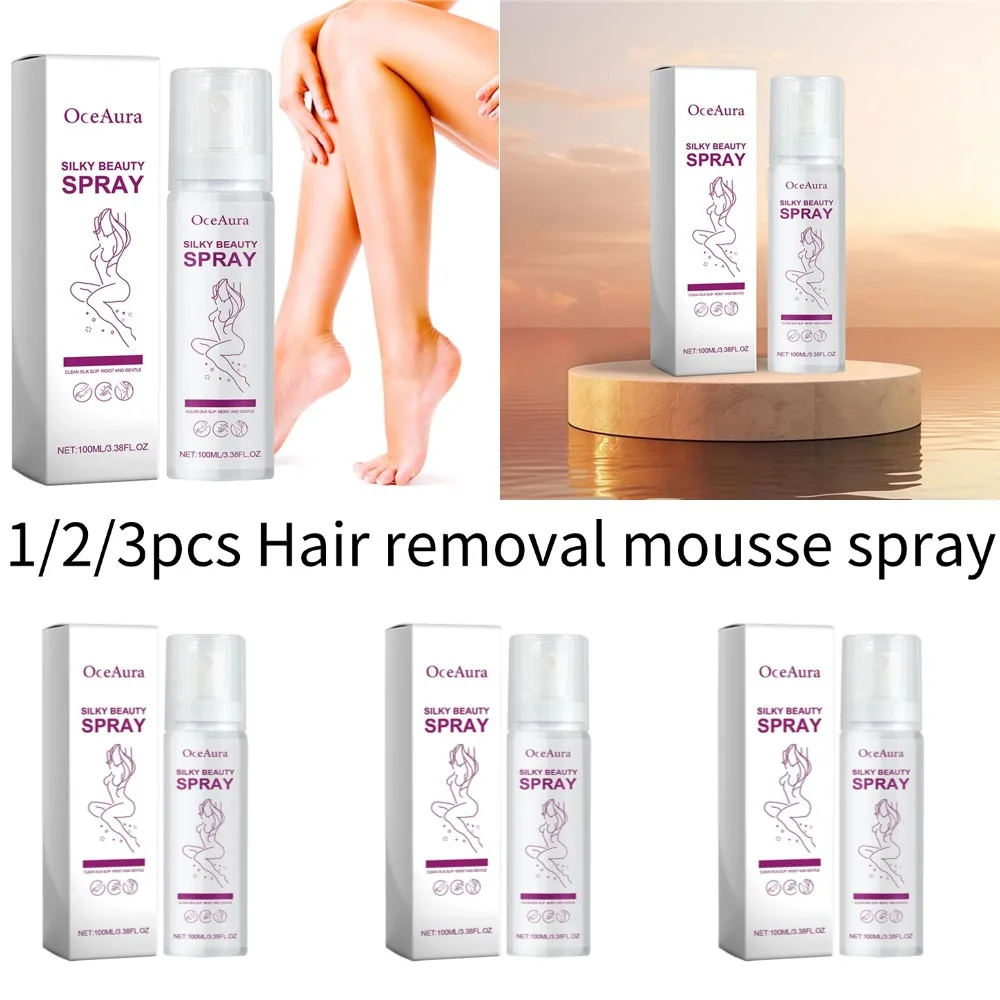 1/2/3pc Body Hair Removal Spray Painless Hair Inhibitor Armpit Leg Hair Reduction Silky Smooth Skin Care Spray Hair Removal Foam