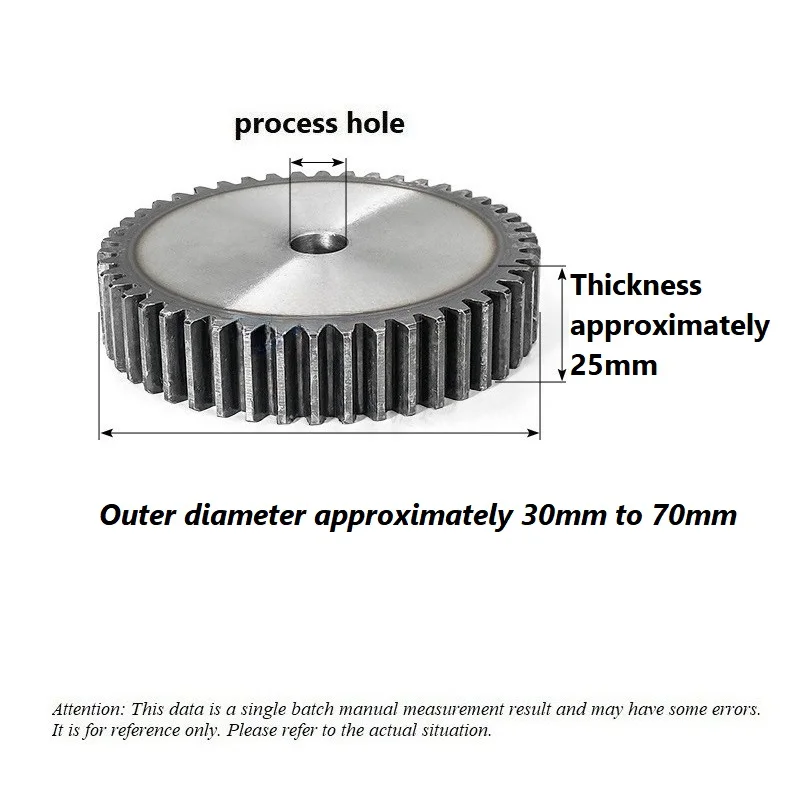 2.5M Spur Gear Process Hole Pinion Gears 10-26Teeth Flat Cylindrical High Frequency Quenching Teeth Motor Tramission Gear