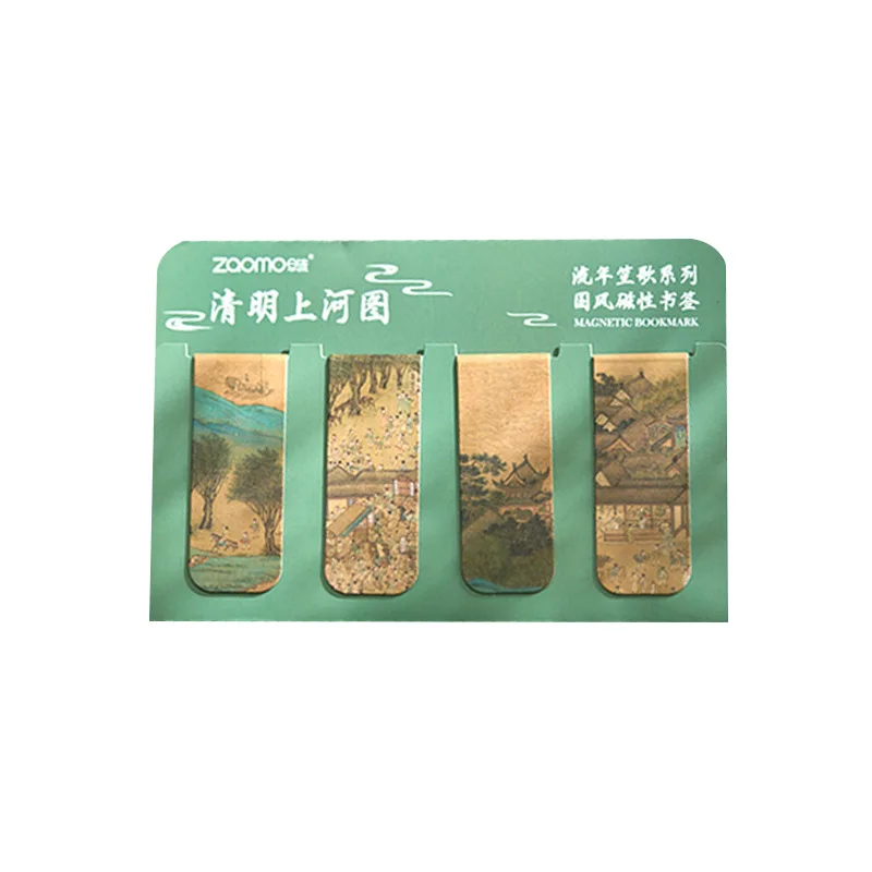 4 pcs/lot Chinese Ancient customs magnetic bookmark set creative ancient art bookend Office stationery Supplies view 6