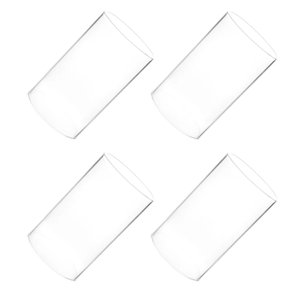 4 قطعة أغطية حرفية زجاجية رائعة ديكور أسطواني شفاف مقاوم للرياح غطاء حامل زهور ذاتي الصنع غطاء زجاجي بسيط