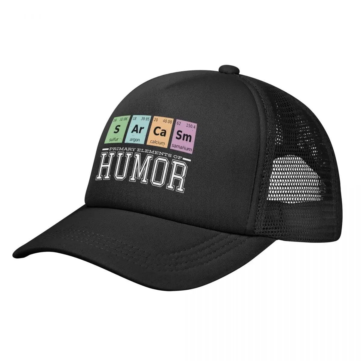 Primary Elements Of Humor Sarcasm Humorous Baseball Caps Mesh Hats Washable Fashion Adult Caps