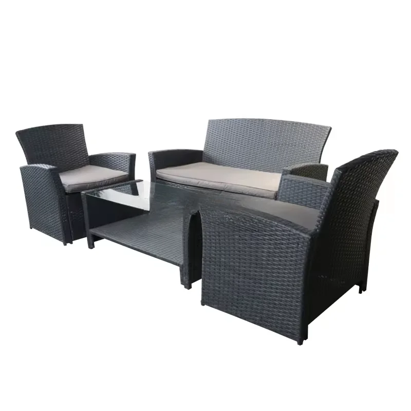 Modern Design Rattan Garden Furniture Waterproof Sectional Furniture Outdoor Sofa Set 5 Piece Patio Garden Sofa