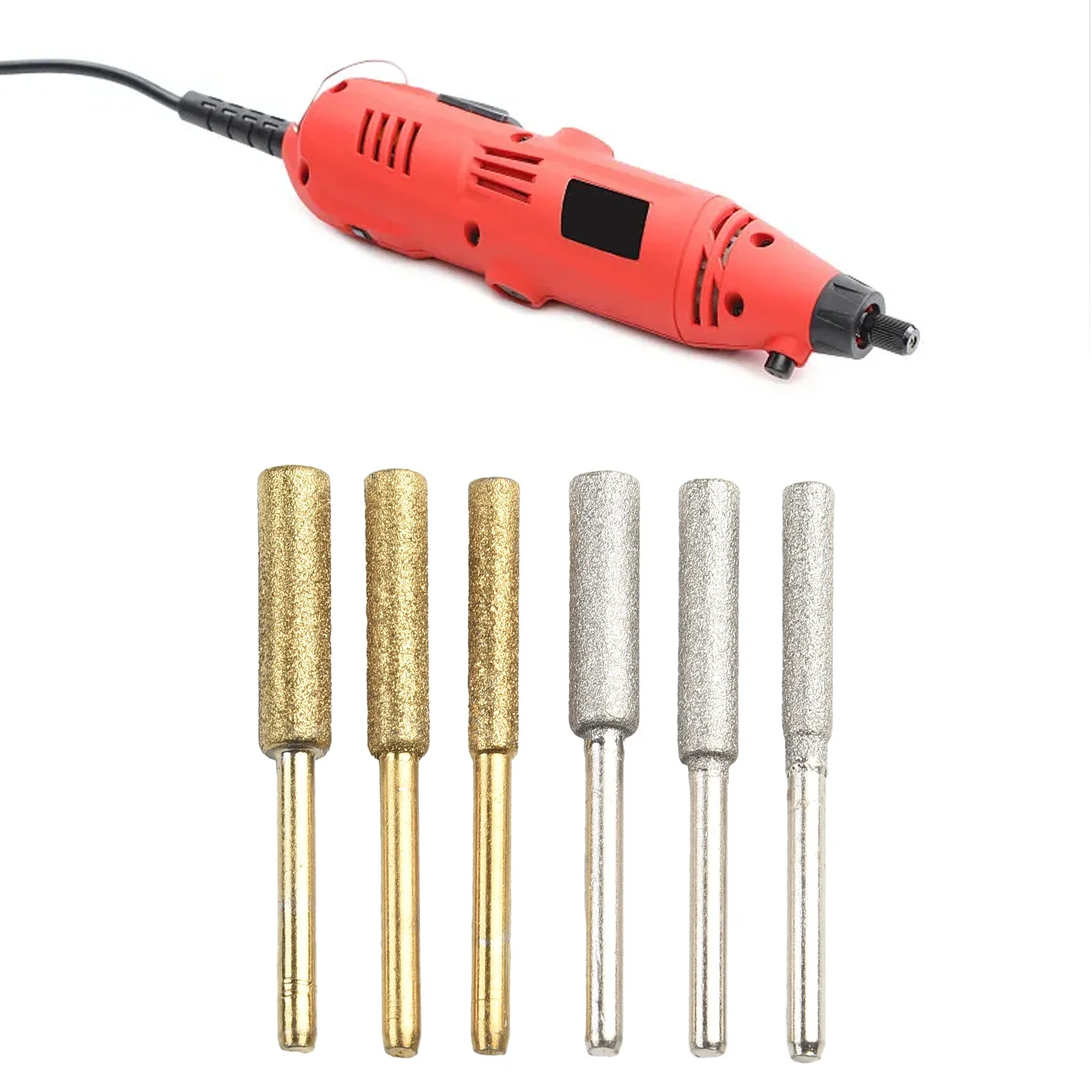 Chainsaw Sharpener Metal Grinding 6PCS Carving Cylindrical Burr Grinding Tool Sharpener Grinder Power Tool Parts