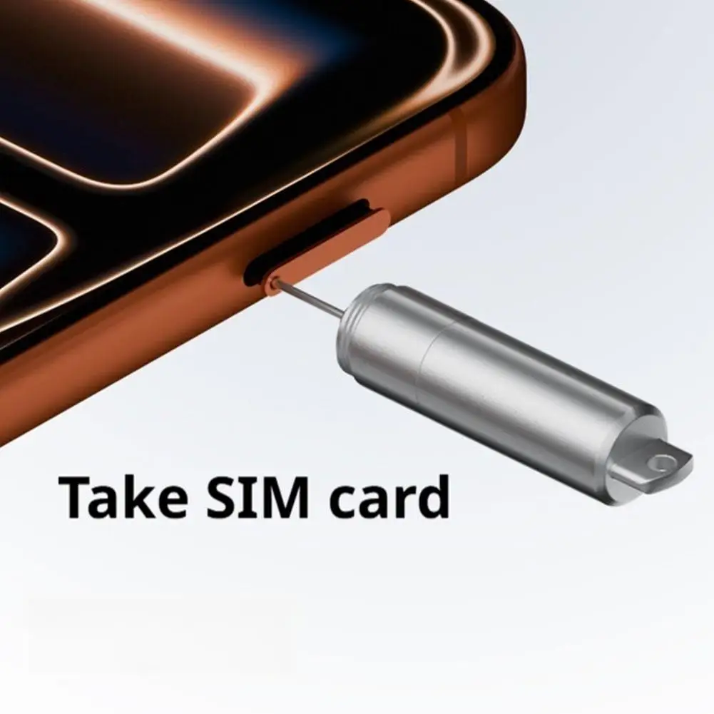 Mobile Phone Card Removal Aluminum Alloy Sim Card Tray Pin Eject Removal Tool 2-in-1 Cleaner Portable Keychain For Mobile Phones view 5