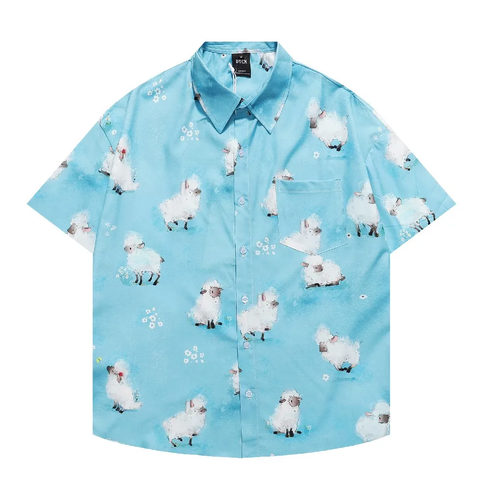 

Hawaiian Men Shirts Summer Beach Tops Cartoon Anime Short Sleeve Holiday Casual Men's Shirt Women‘s Blouse Streetwear Unisex Tee