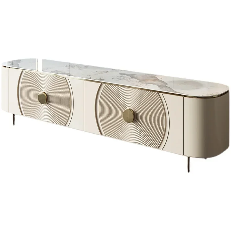 

Rock panel TV cabinet, coffee table, living room, small unit, high-end modern, simple, and luxurious storage