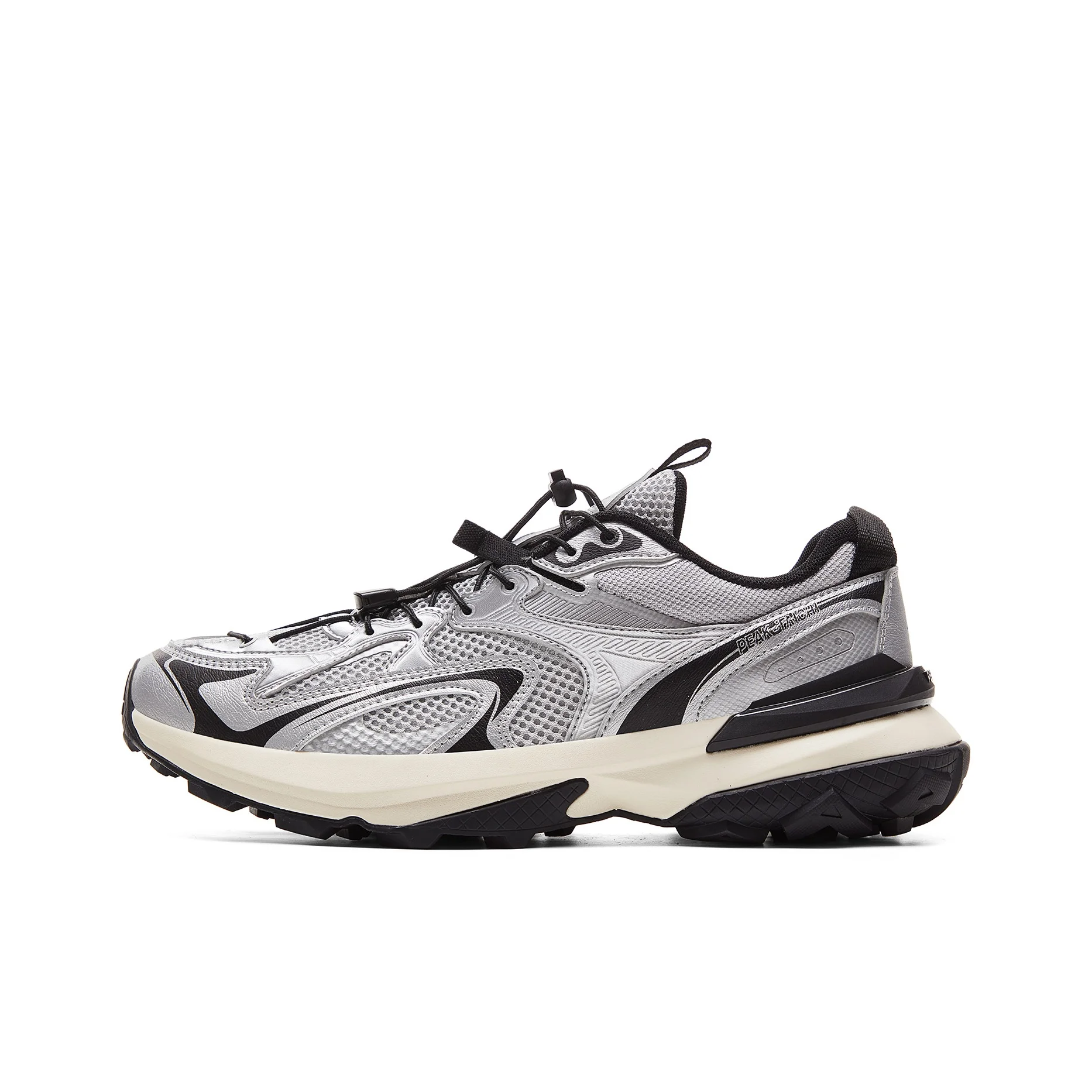 PEAK State Pole - Zapatos de exterior para hombre, con amortiguación, rebote, resistentes a la abrasión, transpirables, antideslizantes, de caña baja, color gris plateado