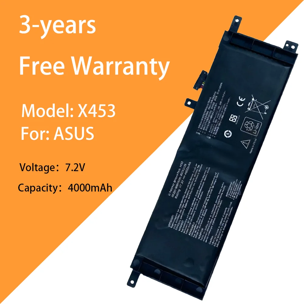 

7.2V 4000mAh new notebook battery X453 for ASUS X403M X503M X453M X553MF453 X503S B21N1329